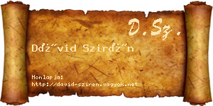 Dávid Szirén névjegykártya